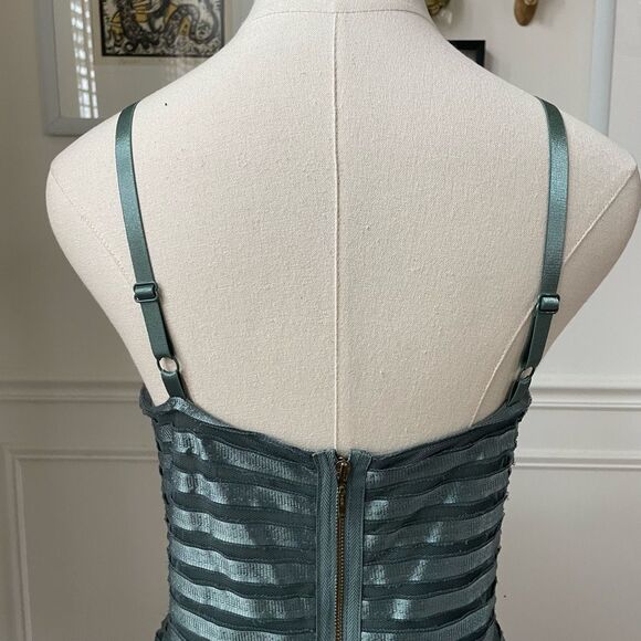 H&M Green Contrast Ribbon Fit and Flare Dress S - Picture 5 of 6